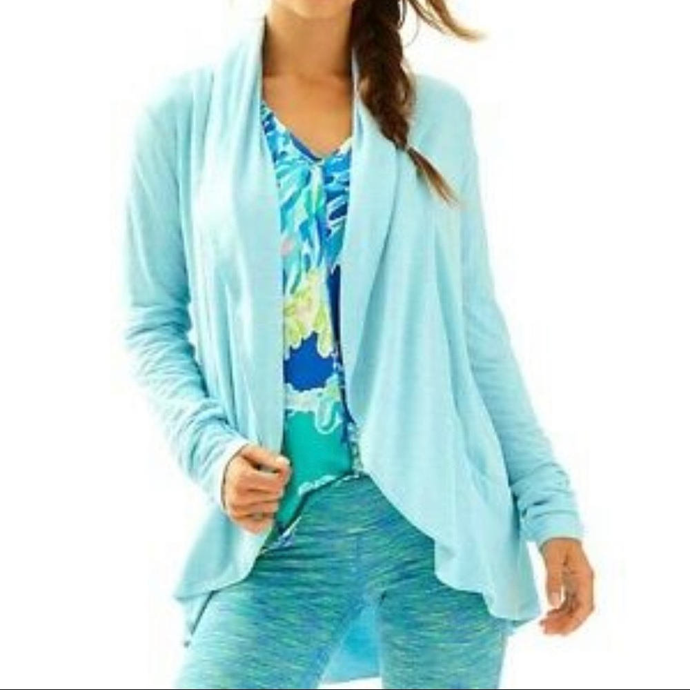 NWT Lilly Pulitzer Cassine Cardigan sparking blue heather XS